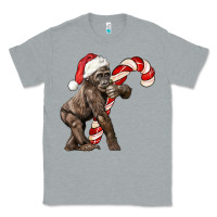 Heather Grey Christmas Candy Cane Baby Gorilla Classic Tee - LillyAllenDesigns