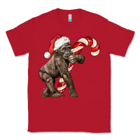 Red Christmas Candy Cane Baby Gorilla Classic Tee - LillyAllenDesigns