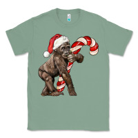 Sage Christmas Candy Cane Baby Gorilla Classic Tee - LillyAllenDesigns