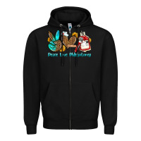 Black peace love phlebotomy Zipper Hoodie - OliviaCreatesArt
