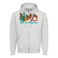 Dove Grey peace love phlebotomy Zipper Hoodie - OliviaCreatesArt