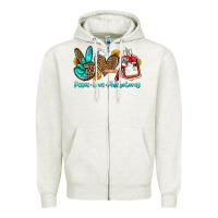 Oatmeal Heather peace love phlebotomy Zipper Hoodie - OliviaCreatesArt