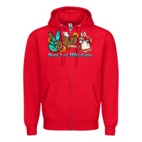 Red peace love phlebotomy Zipper Hoodie - OliviaCreatesArt