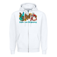 White peace love phlebotomy Zipper Hoodie - OliviaCreatesArt