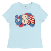 Baby Blue usa Ladies Tee - MaliasSmallBusiness