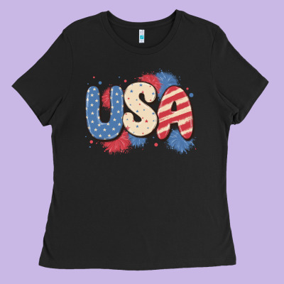 Usa Ladies Tee Designed By Maliassmallbusiness