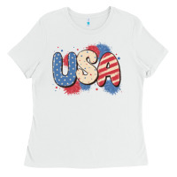 White usa Ladies Tee - MaliasSmallBusiness