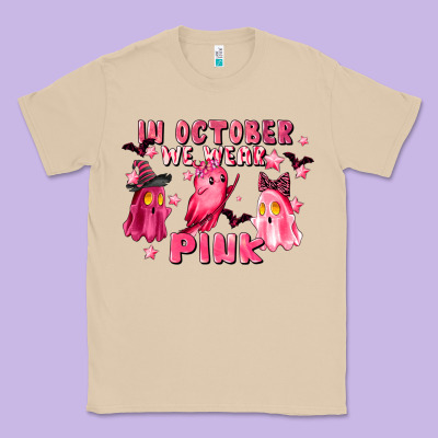 In October We Wear Pink Classic Tee Designed By Lillyallendesigns