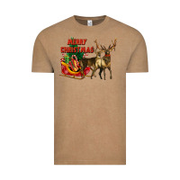 Vintage Coffee merry christmas two deers Vintage Tee - LillyAllenDesigns