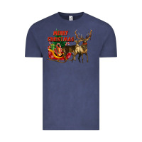 Vintage Denim merry christmas two deers Vintage Tee - LillyAllenDesigns