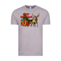 Vintage Zinc merry christmas two deers Vintage Tee - LillyAllenDesigns