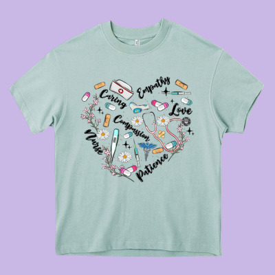 Nurse Heavy Core Tee Designed By Maliassmallbusiness