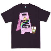 Plum caution i haven't had my coffee yet Premium Tee - MaliasSmallBusiness