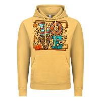 Vintage Mustard Fall Autumn Leopard Love Vintage Hoodie - LillyAllenDesigns