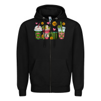 Black stuck on you cactus coffee cups Zipper Hoodie - OliviaCreatesArt