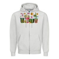 Dove Grey stuck on you cactus coffee cups Zipper Hoodie - OliviaCreatesArt