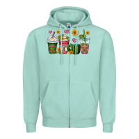 Seafoam stuck on you cactus coffee cups Zipper Hoodie - OliviaCreatesArt