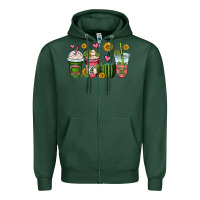 Sports Green stuck on you cactus coffee cups Zipper Hoodie - OliviaCreatesArt
