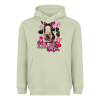 Matcha Valentine's Day Shut Up And Kiss Me Heifer Holstein Cow Heavyweight Hoodie - FaDigitalArtStudio