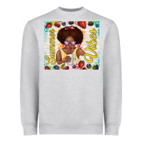 Heather Grey summer vibes afro kid Heavyweight Sweatshirt - TumblerDesignByShophia