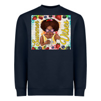 Navy summer vibes afro kid Heavyweight Sweatshirt - TumblerDesignByShophia