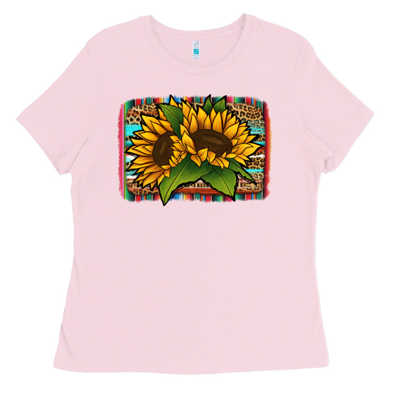 Sunflower Serape Leopard Background Ladies Tee by Jasminsmagicworld | Teevron
