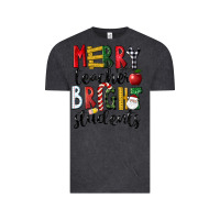 Vintage Black Merry Teacher Bright Students Christmas Vintage Tee - LillyAllenDesigns
