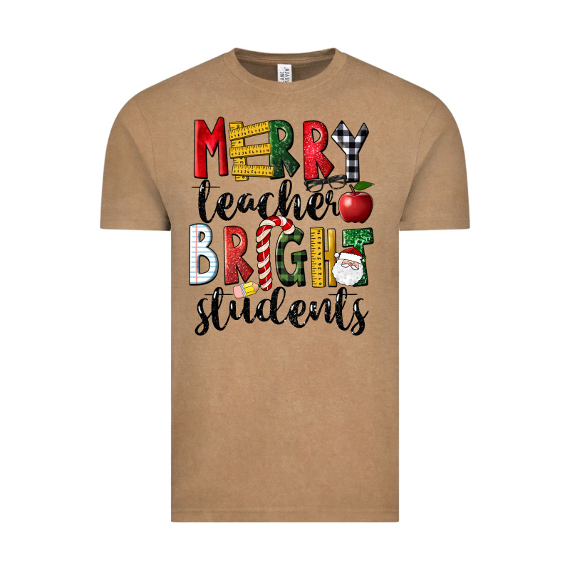 Merry Teacher Bright Students Christmas Vintage Tee by LillyAllenDesigns | Teevron