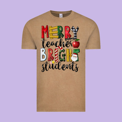 Merry Teacher Bright Students Christmas Vintage Tee Designed By Lillyallendesigns
