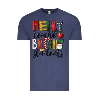 Vintage Denim Merry Teacher Bright Students Christmas Vintage Tee - LillyAllenDesigns