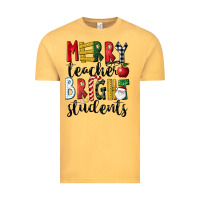 Vintage Mustard Merry Teacher Bright Students Christmas Vintage Tee - LillyAllenDesigns