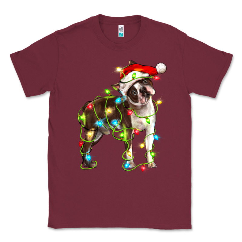 Christmas Chocolate Boston Terrier Classic Tee by LillyAllenDesigns | Teevron