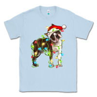 Dusty Blue christmas chocolate boston terrier Classic Tee - LillyAllenDesigns