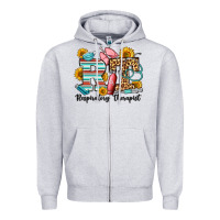 Heather Grey respiratory therapist western Zipper Hoodie - OliviaCreatesArt
