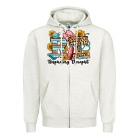 Oatmeal Heather respiratory therapist western Zipper Hoodie - OliviaCreatesArt