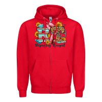 Red respiratory therapist western Zipper Hoodie - OliviaCreatesArt