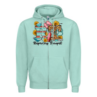 Seafoam respiratory therapist western Zipper Hoodie - OliviaCreatesArt