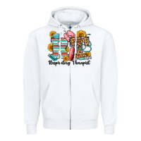 White respiratory therapist western Zipper Hoodie - OliviaCreatesArt