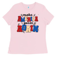 Bubblegum Pink make america great again Ladies Tee - MaliasSmallBusiness