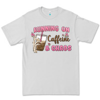 Dove Grey running on caffeine & chaos Premium Tee - MaliasSmallBusiness