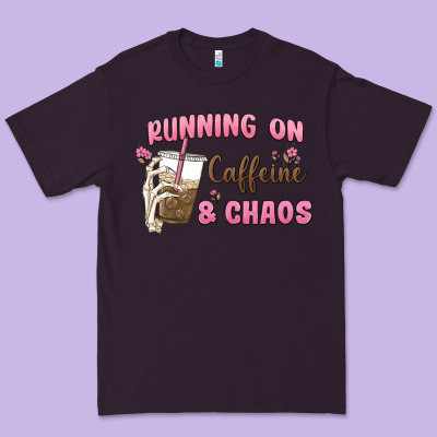 Running On Caffeine & Chaos Premium Tee Designed By Maliassmallbusiness