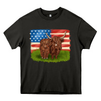 Asphalt American cows Heavy Core Tee - MaliasSmallBusiness