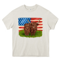 Cream American cows Heavy Core Tee - MaliasSmallBusiness
