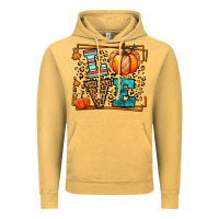 Vintage Mustard Fall Autumn Leopard Love Pumpkin Vintage Hoodie - LillyAllenDesigns