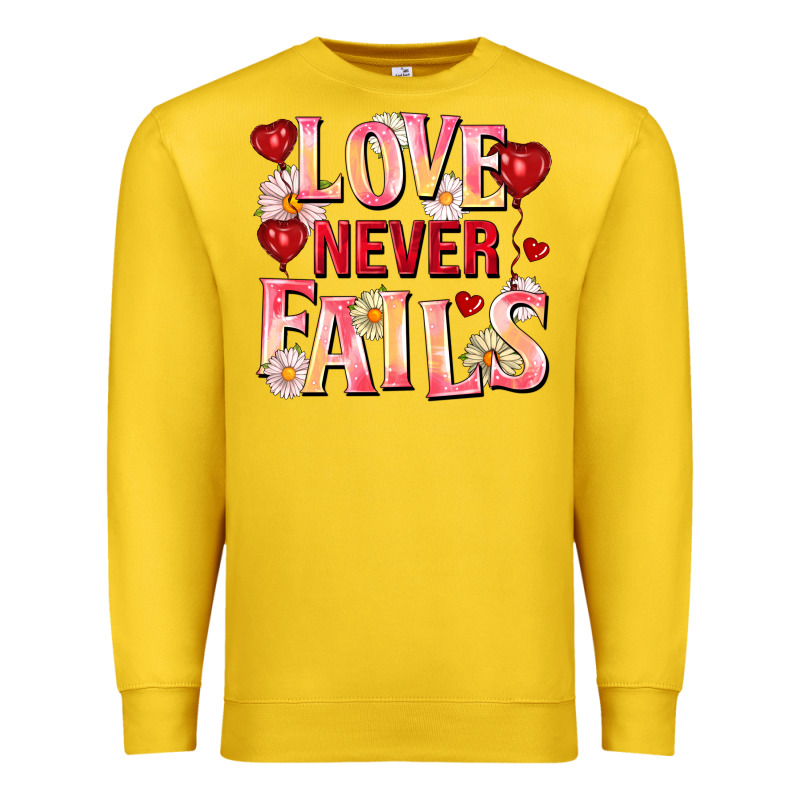 Love Never Fails Premium Sweatshirt by FaDigitalArtStudio | Teevron