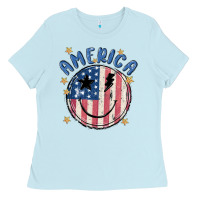 Baby Blue America Ladies Tee - MaliasSmallBusiness