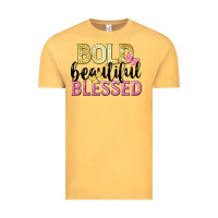 Vintage Mustard bold beautiful blessed Vintage Tee - LillyAllenDesigns