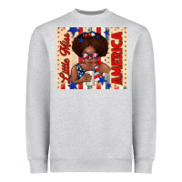 Heather Grey little miss america Heavyweight Sweatshirt - TumblerDesignByShophia