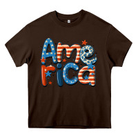 Chocolate Brown america Heavy Core Tee - MaliasSmallBusiness
