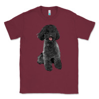 Burgundy black poodles dog Classic Tee - LillyAllenDesigns